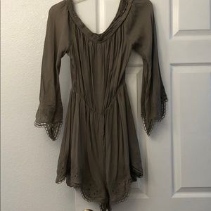 Astr Olive color romper.